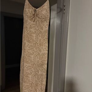 No Boundaries Beige Paisley Maxi Slip Dress